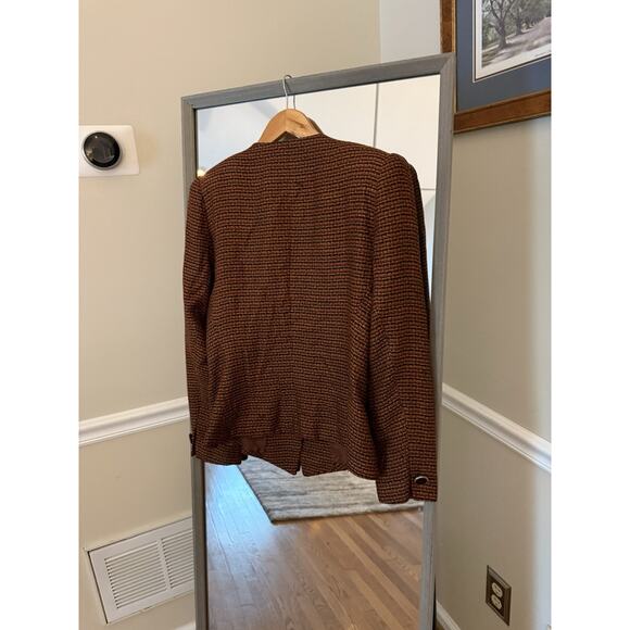 Vintage En Avance Burton Blazer Jacket Brown Black 80s 90s - Picture 5 of 6